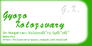 gyozo kolozsvary business card